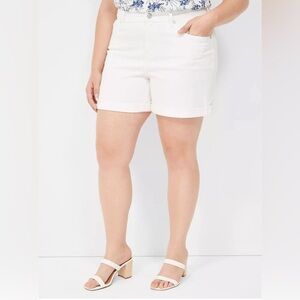 Lane Bryant White Stretch Cotton Twill Walking Shorts Womens Plus 16 Lightweight